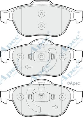 APEC BRAKING Комплект тормозных колодок, дисковый тормоз PAD1715